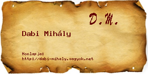 Dabi Mihály névjegykártya